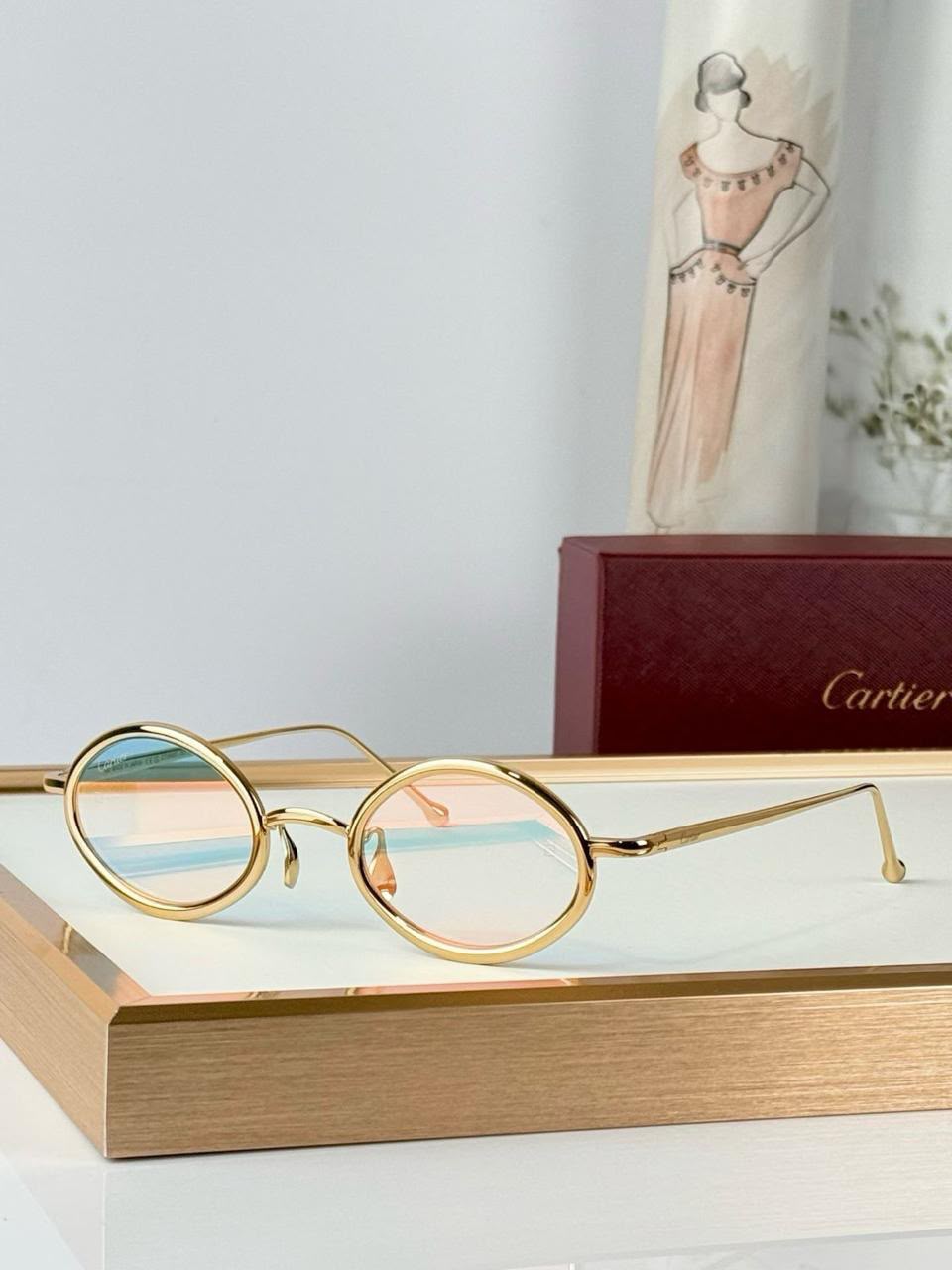 Cartier Oval Metal-Frame Eyewear