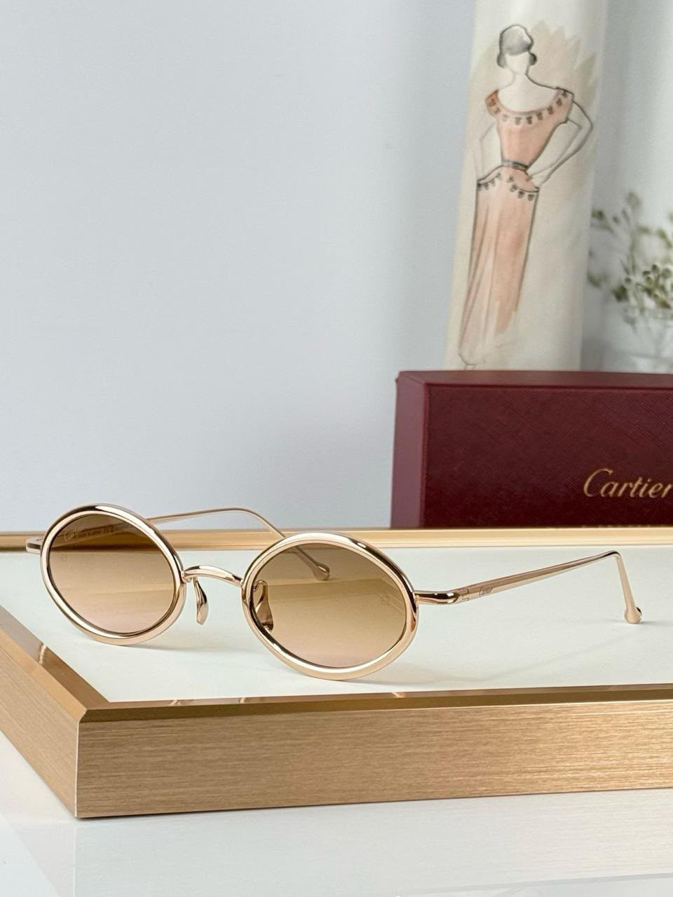 Cartier Oval Metal-Frame Eyewear