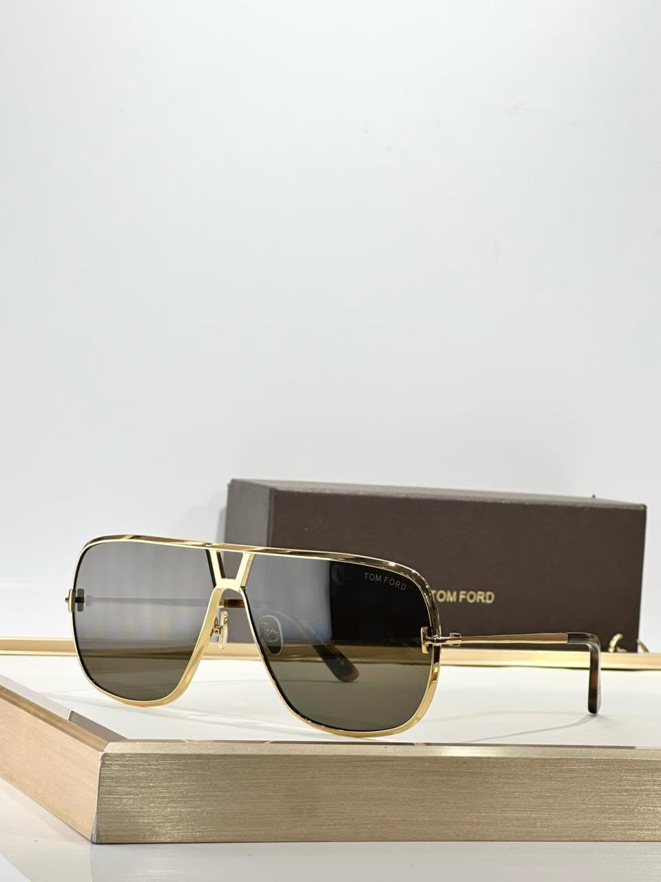 Tom Ford Oversized Double-Bridge Aviator Sunglasses