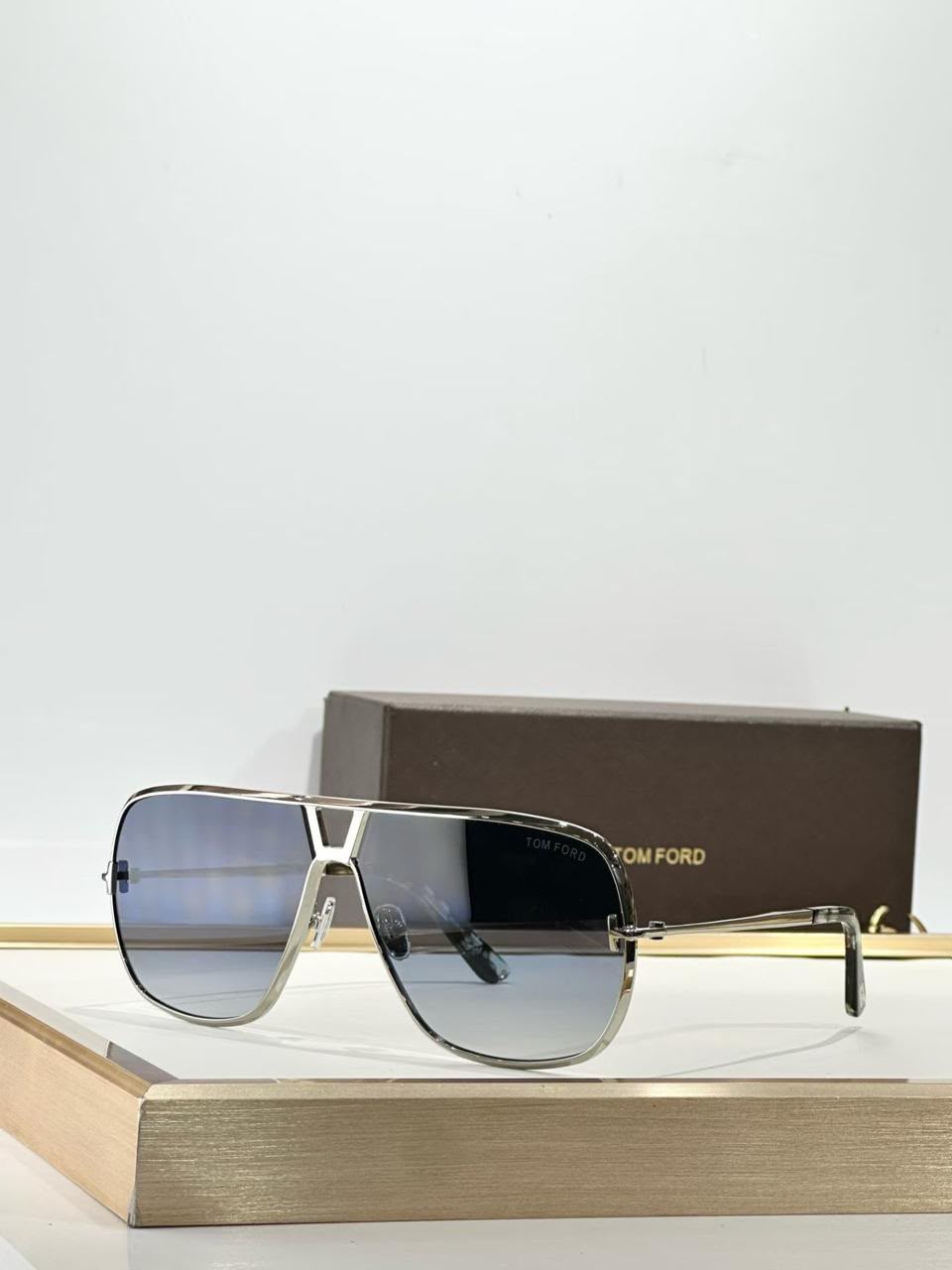 Tom Ford Oversized Double-Bridge Aviator Sunglasses