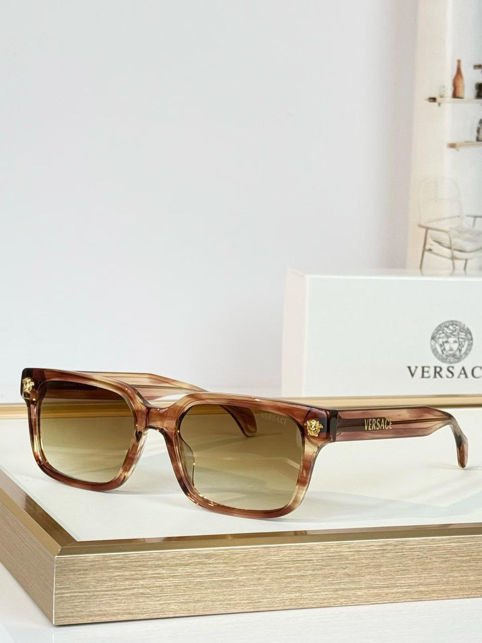 VERSACE Square Medusa-Detail Sunglasses