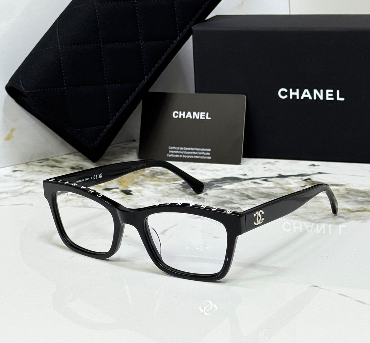 CHANEL Lettered-Top Rectangular Eyewear