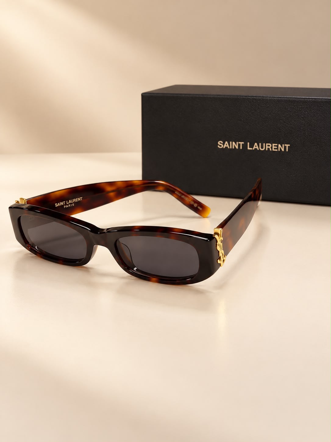 Saint Laurent Rectangular Monogram Sunglasses