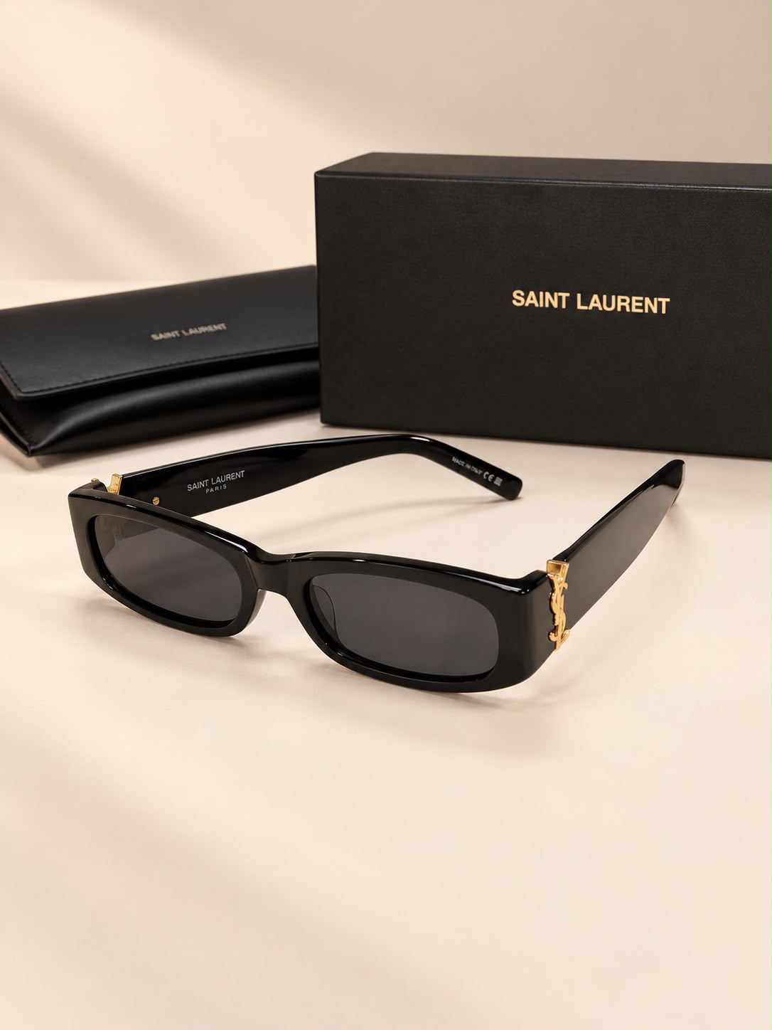 Saint Laurent Rectangular Monogram Sunglasses