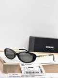 CHANEL Oval Lettering-Temple Sunglasses