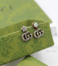 Gucci GG Iridescent Flower and Star Drop Earrings