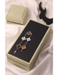VAN CLEEF Alternating Smooth and Textured Clover Bracelet