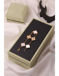 VAN CLEEF Alternating Smooth and Textured Clover Bracelet