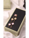 VAN CLEEF Alternating Clover and Textured Flower Bracelet