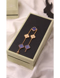 VAN CLEEF Alternating Clover and Textured Flower Bracelet