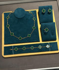 VAN CLEEF Clover Necklace Bracelet Ring and Stud Earrings Set - Green / Gold Tone